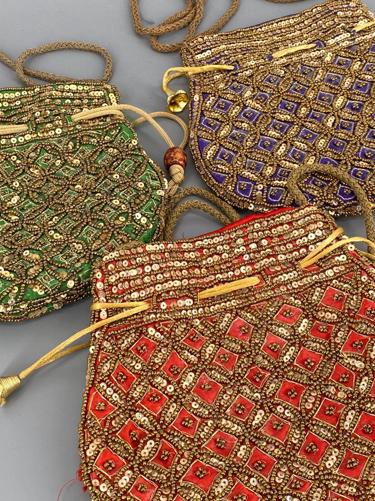 * 4x TASCHEN BOTLI BATWA BAG BEUTELTASCHE PAUL ROPP KORDEL INDIA