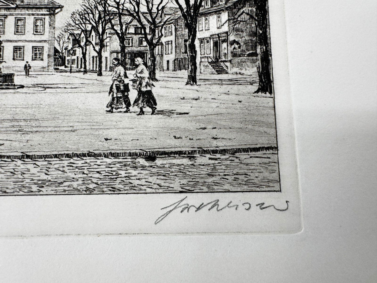 * HEINZ WEHLISCH ORIGINAL RADIERUNG HAIGER MARKTPLATZ ANSICHT
