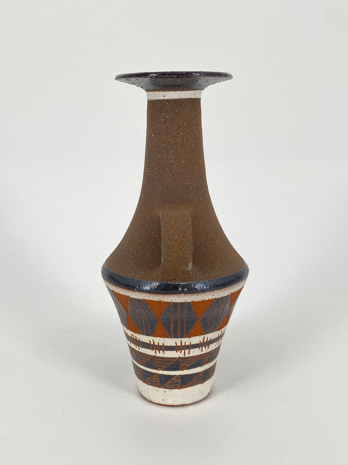 * UDO MERTZDORF STUDIOKERAMIK VASE TERRACOTTA BRAUN 60ER DEUTSCH