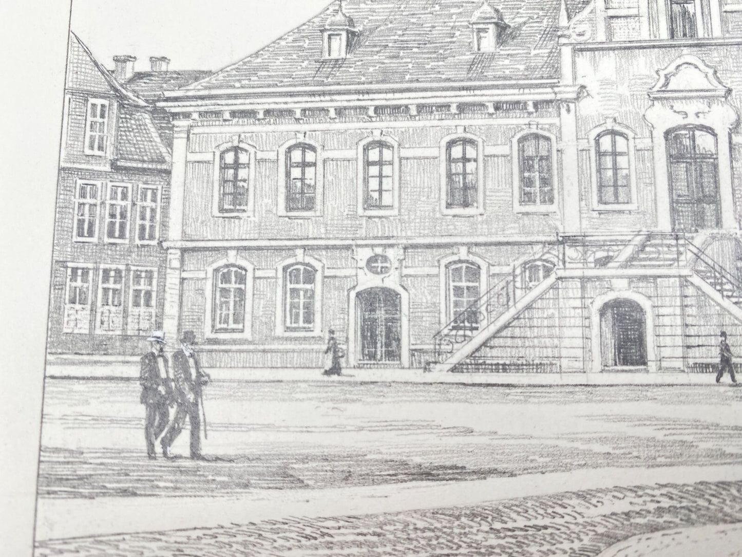 DEUTSCHER KÜNSTLER HEINZ WEHLISCH ZEICHNUNG LIPPSTADT RATHAUS HANDSIGNIERT