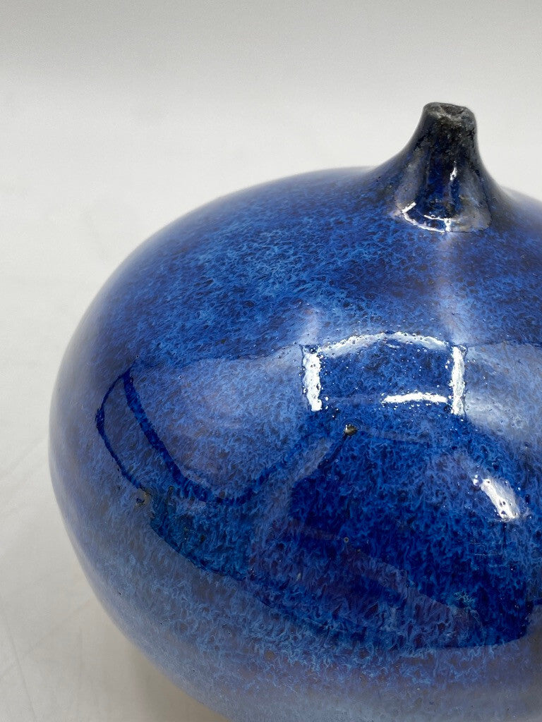 * BLAUE VASE KOBALT MID CENTURY SIGNIERT KERAMIK SCANDI 60ER VINTAGE DESIGN