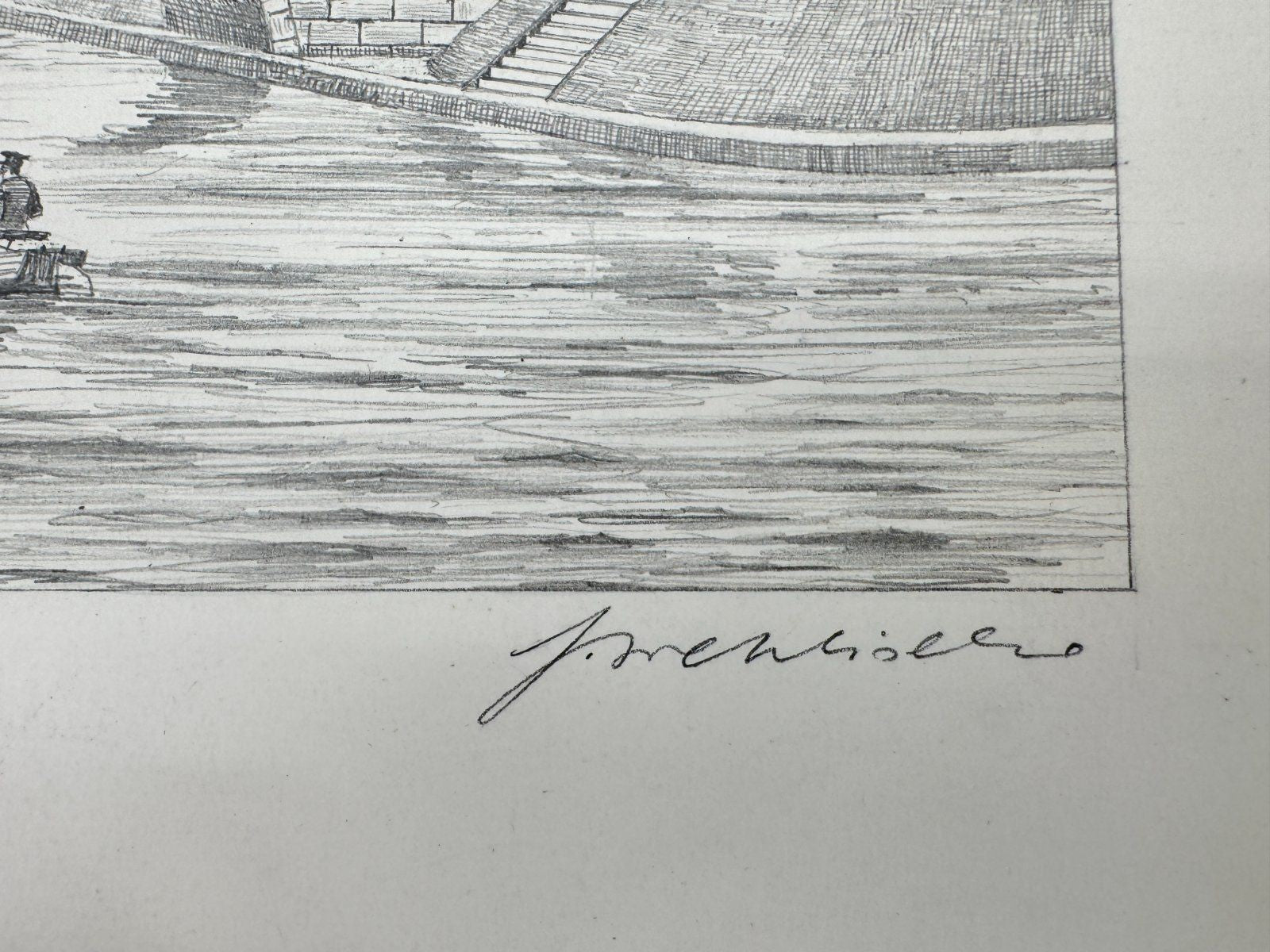 * HEINZ WEHLISCH ZEICHNUNG LUDWIGSHAFEN UM 1865 ANSICHT SIGNIERT