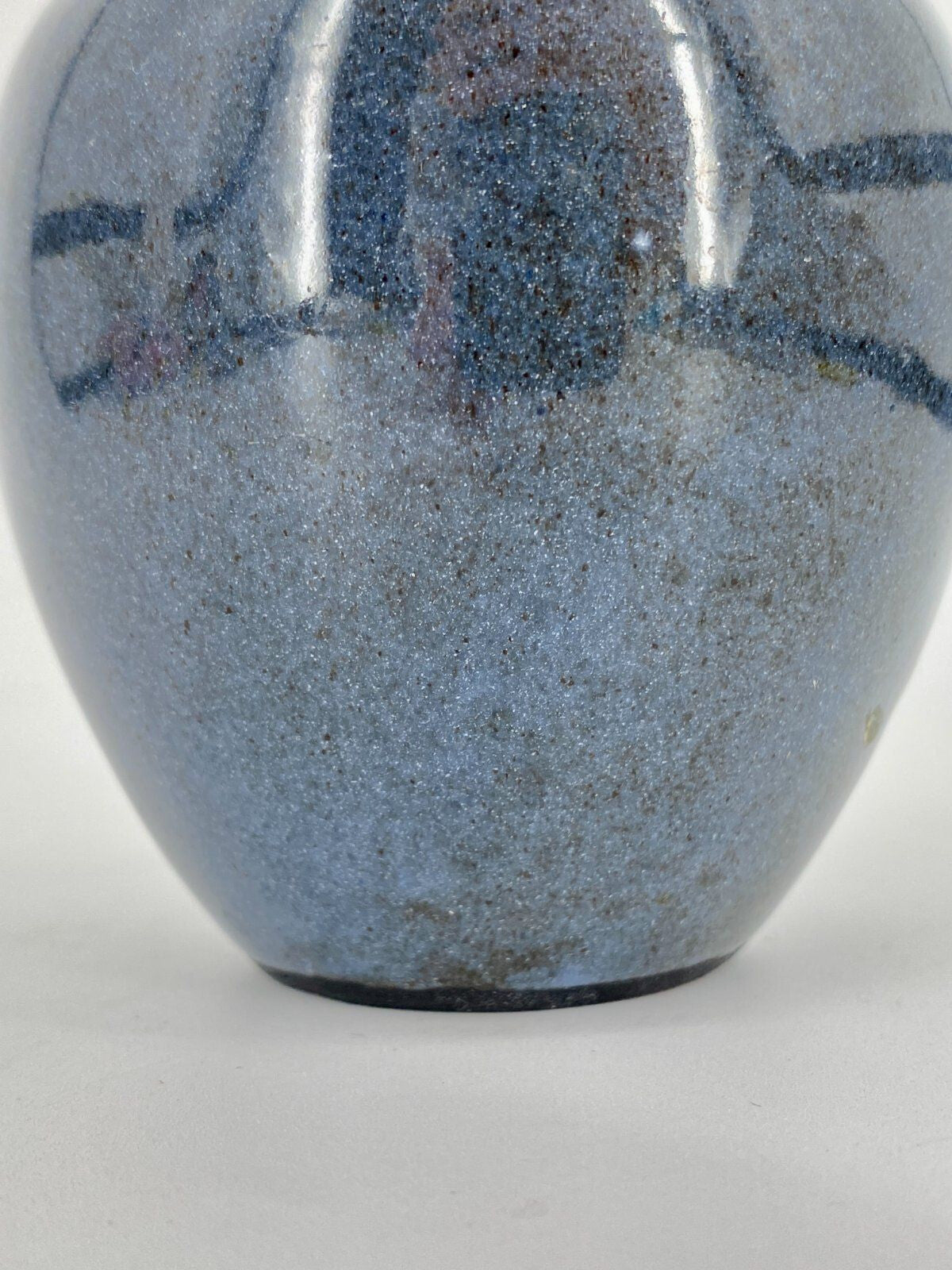 * KLEINE VASE STUDIOKERAMIK KERAMIK BLAU SIGNIERT VINTAGE GLASUR