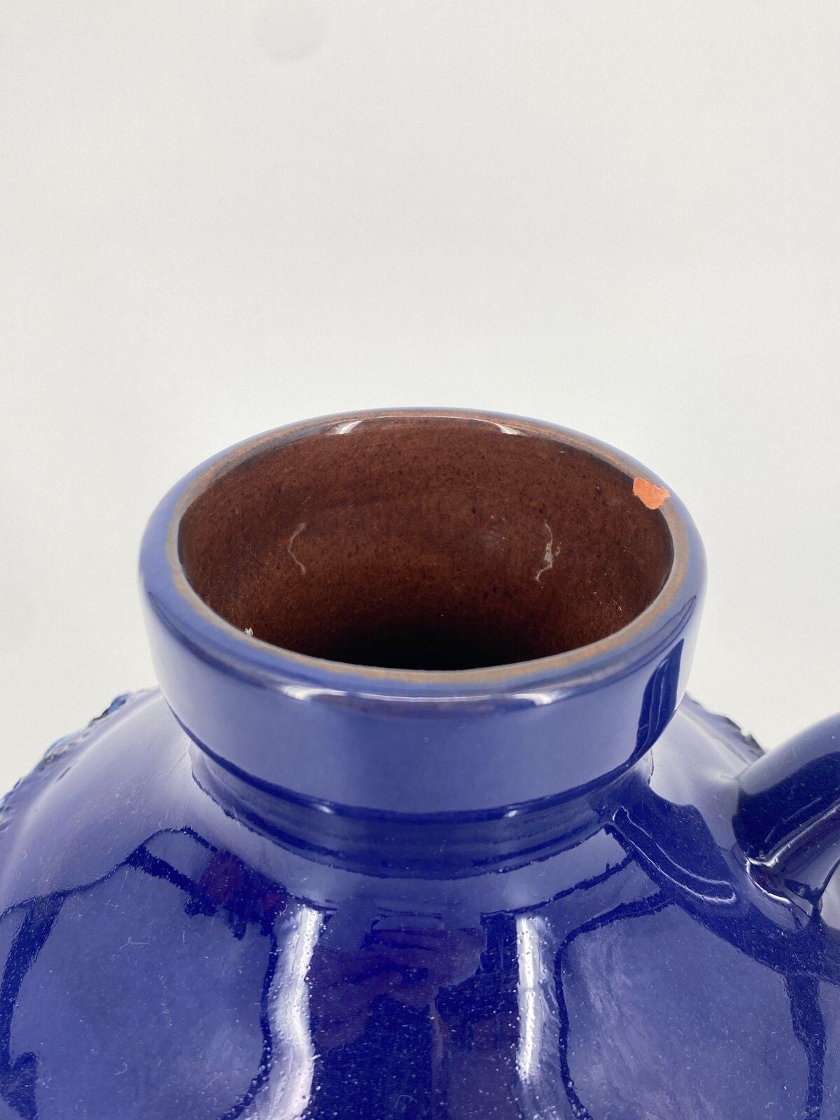 * MAREI STUDIOKERAMIK FAT LAVA VASE 4302 CAPRI DEKOR BLAU 70ER