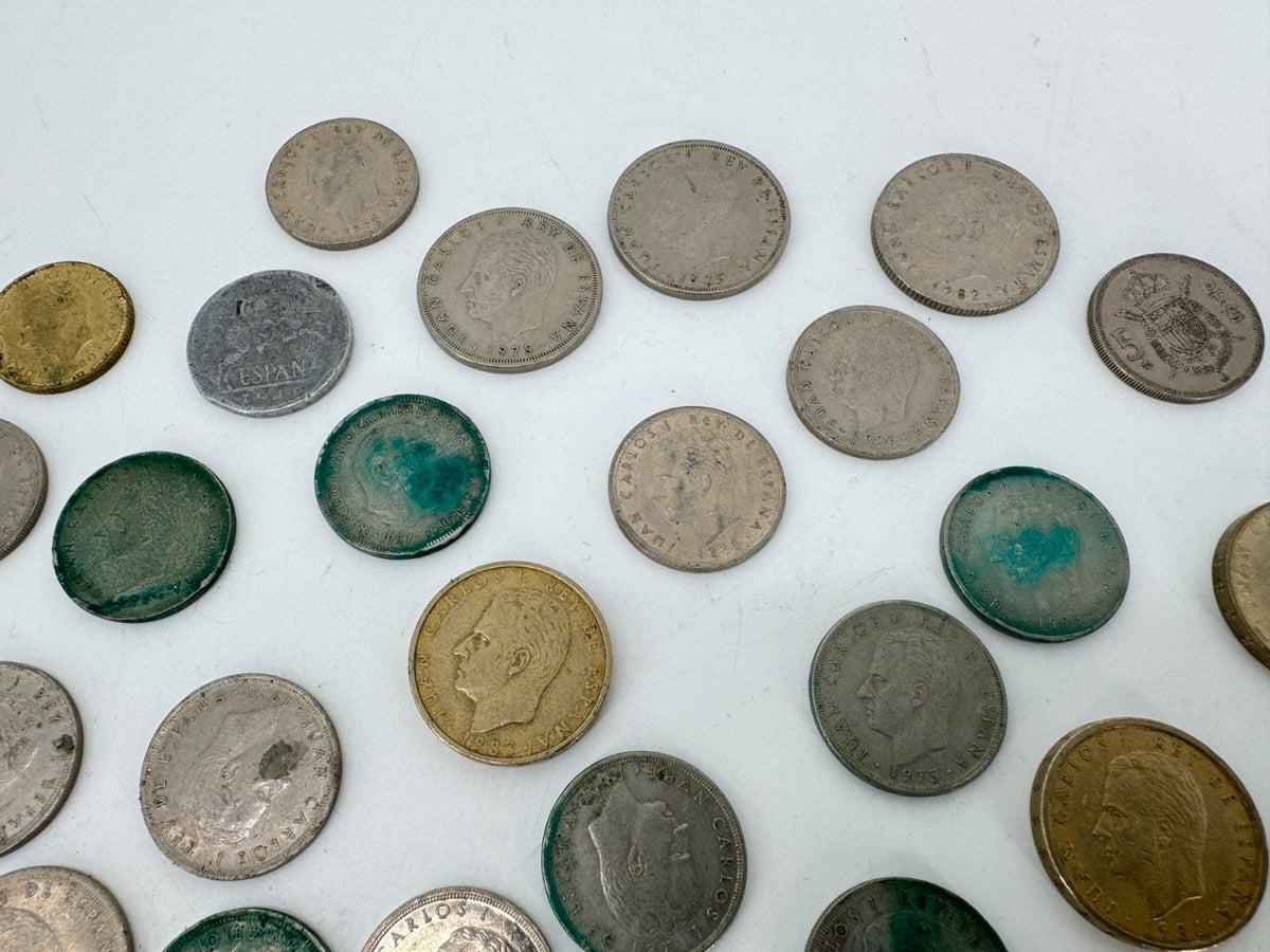 SPANISCHE MÜNZEN PESETAS 162 STÜCK LOT SPAIN ESPANA 1940 BIS 1980