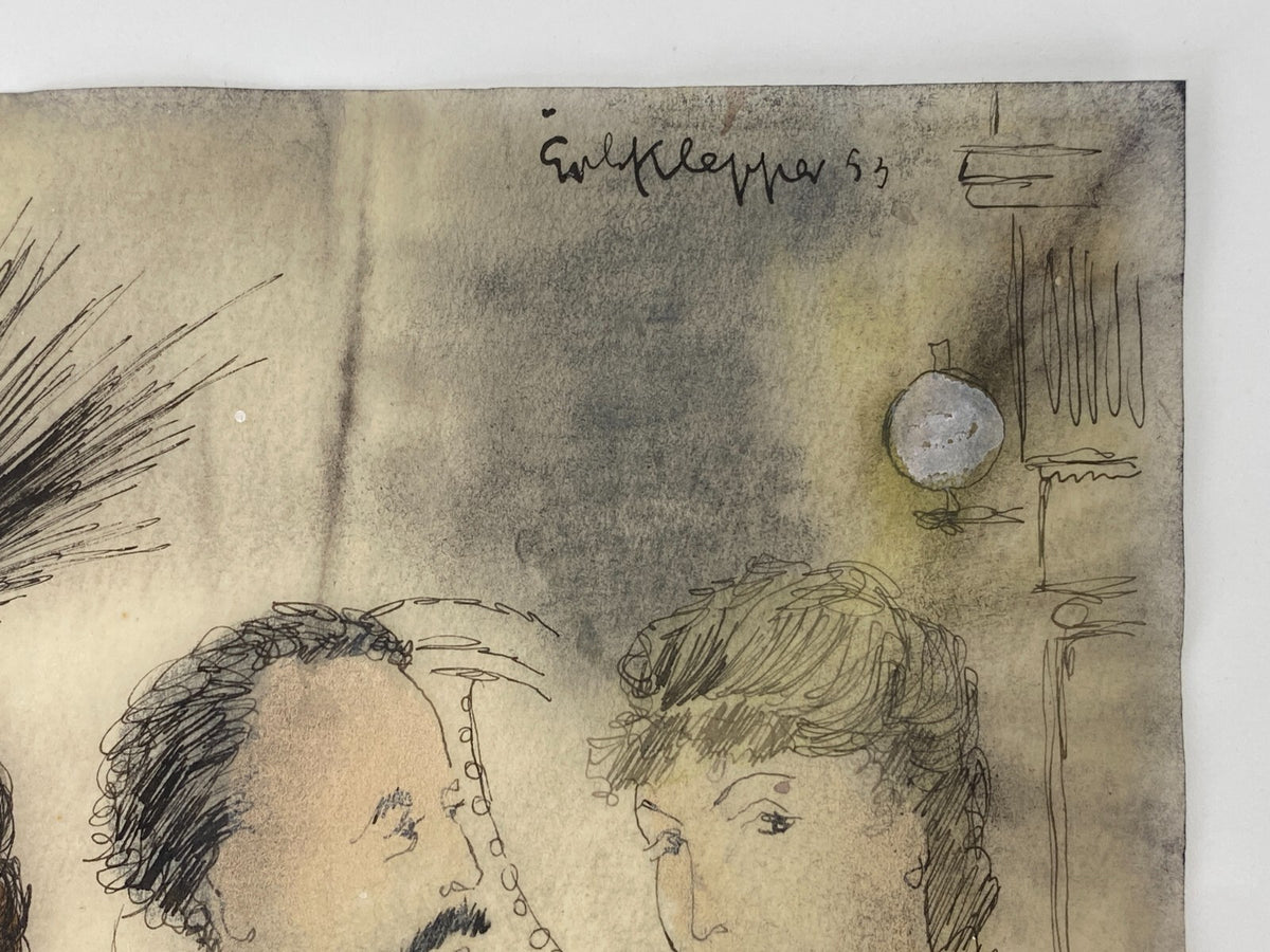 *GEMÄLDE ERHARD KLEPPER HANDSIGNIERT 1953 MONDÄNE DAME ROT ORIGINAL UNIKAT