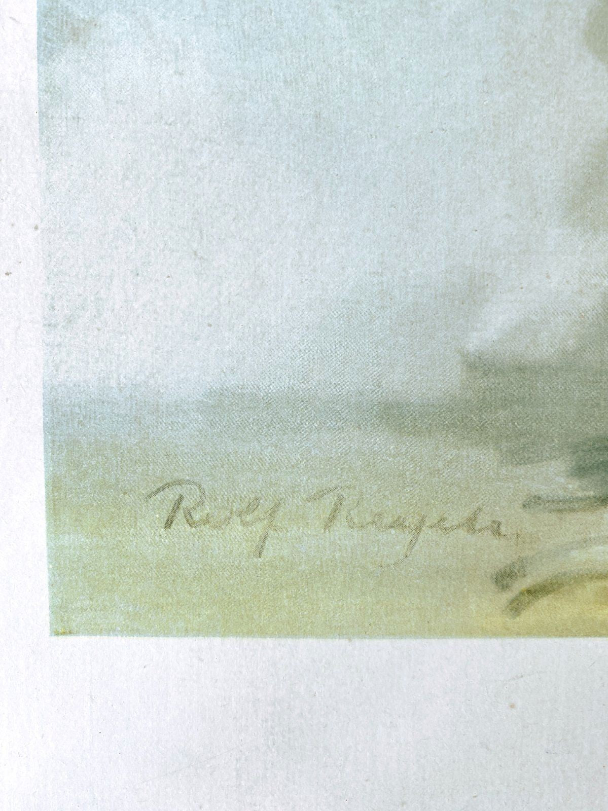 * GRAFIK OFFSET POSTER SONNENBLUMEN VASE STILLEBEN ROLF REGELE