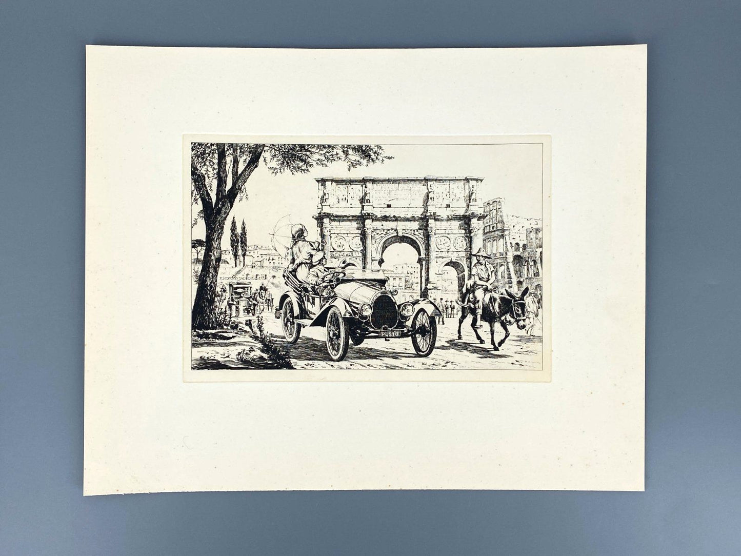 *5x GRAFIK HEINZ WEHLISCH AUTOMOBIL OLDTIMER LONDON PARIS MÜNCHEN