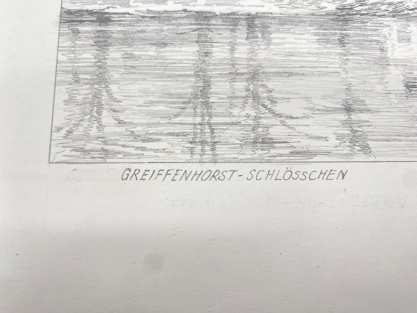 HEINZ WEHLISCH ZEICHNUNG GREIFFENHORST SCHLÖSSCHEN HANDSIGNIERT