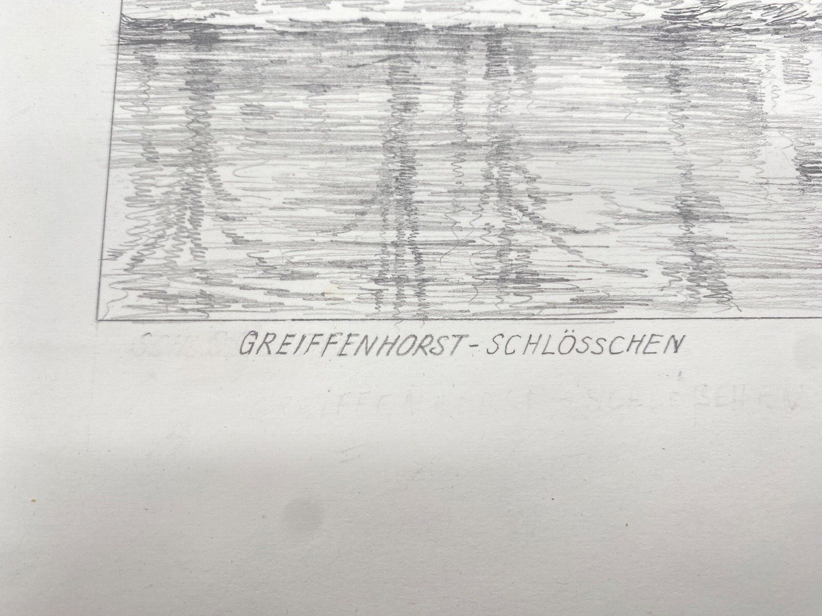 HEINZ WEHLISCH ZEICHNUNG GREIFFENHORST SCHLÖSSCHEN HANDSIGNIERT