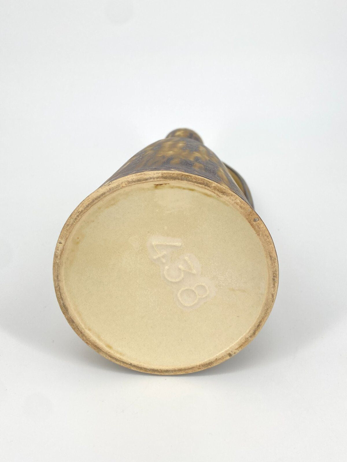 * KERAMIK KRUG VASE 438 LAUFGLASUR MATT BRAUN LILA 60ER VINTAGE