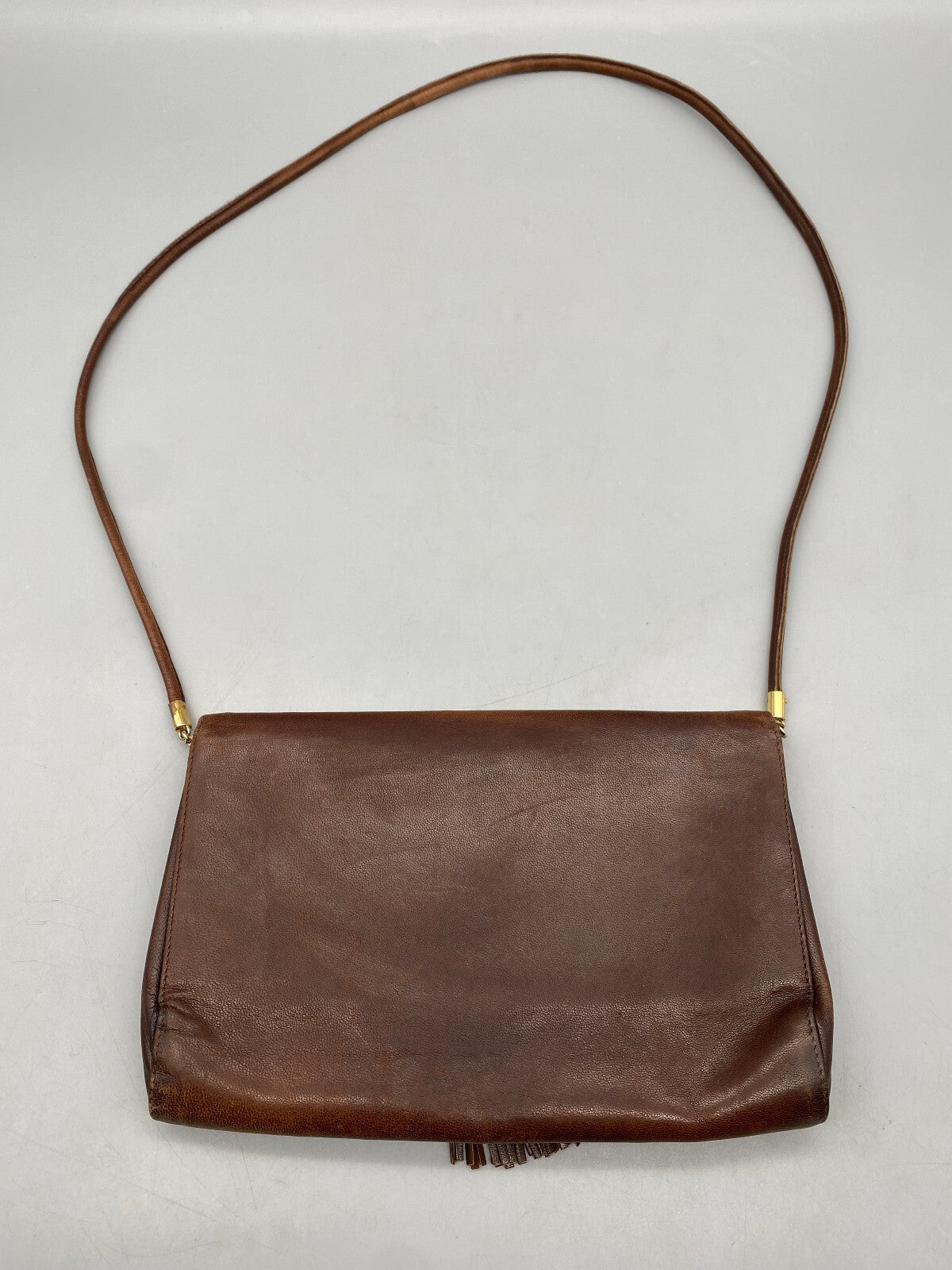 BALLY VINTAGE DAMEN HANDTASCHE 80ER BRAUN ORIGINAL  LEDER MADE IN ITALY