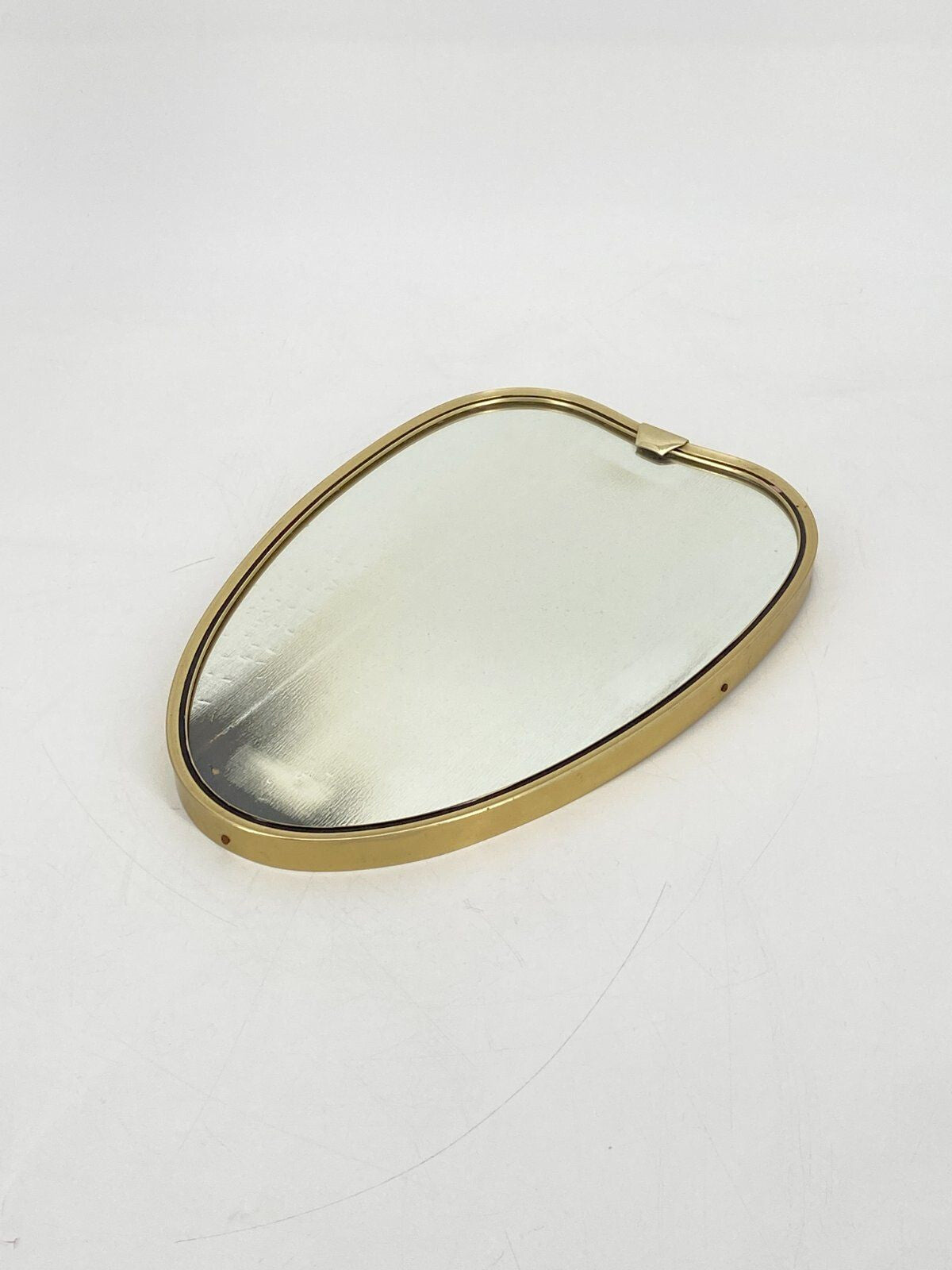 * WANDSPIEGEL ROCKABILLY 50ER OVAL MESSING HERZFORM SPIEGEL