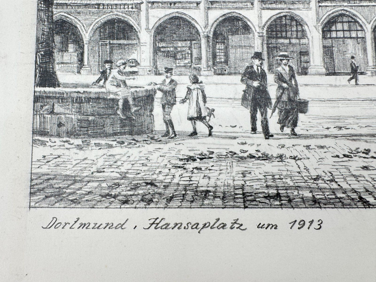 * HEINZ WEHLISCH ZEICHNUNG DORTMUND HANSAPLATZ 1913 SIGNIERT