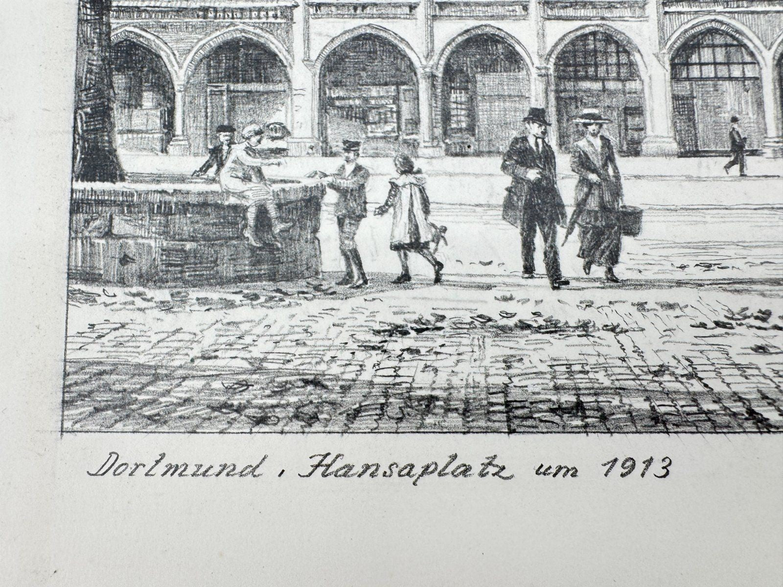 * HEINZ WEHLISCH ZEICHNUNG DORTMUND HANSAPLATZ 1913 SIGNIERT
