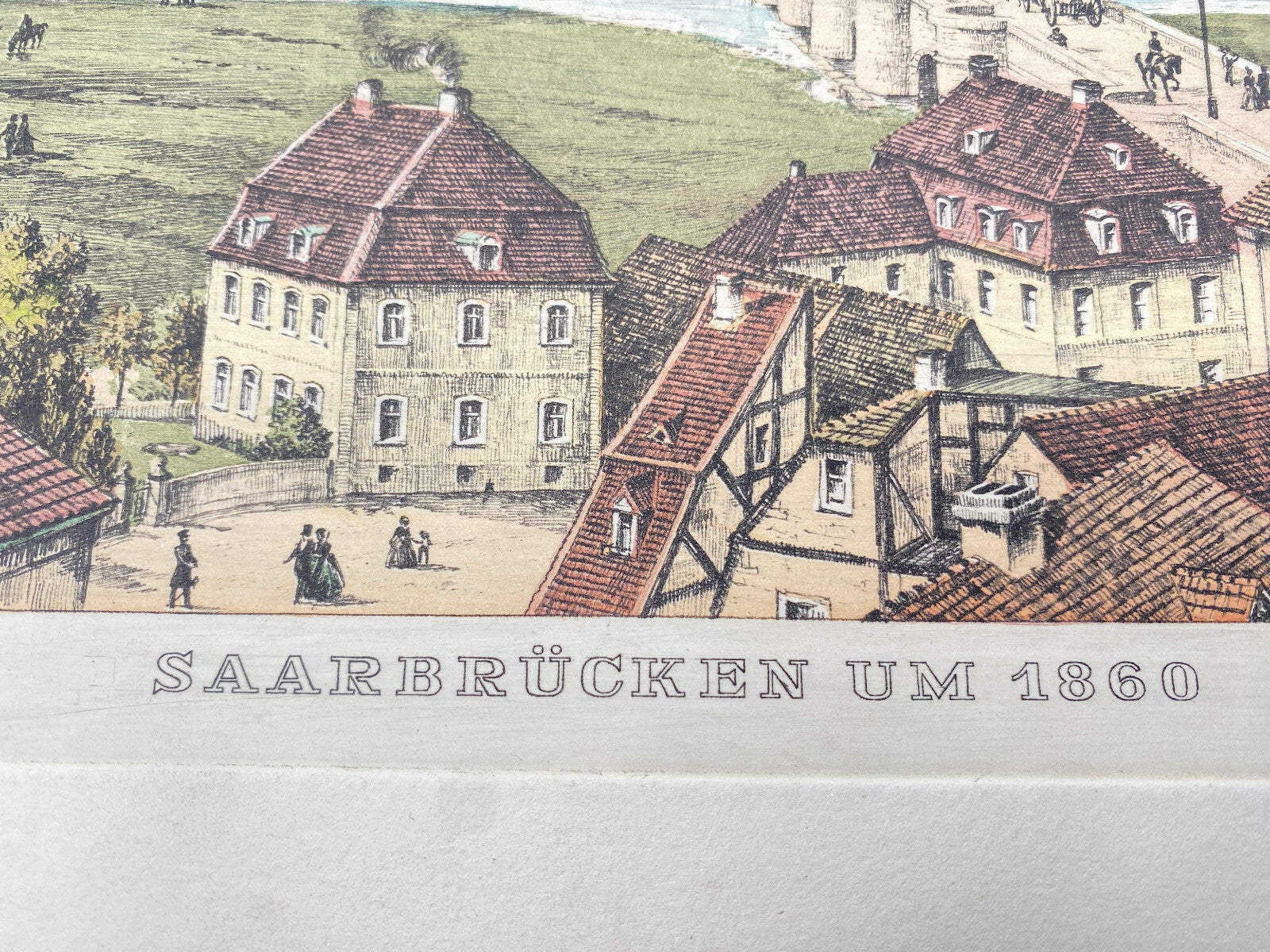 DEUTSCHER KÜNSTLER HEINZ WEHLISCH RADIERUNG SAARBRÜCKEN UM 1860 HANDSIGNIERT