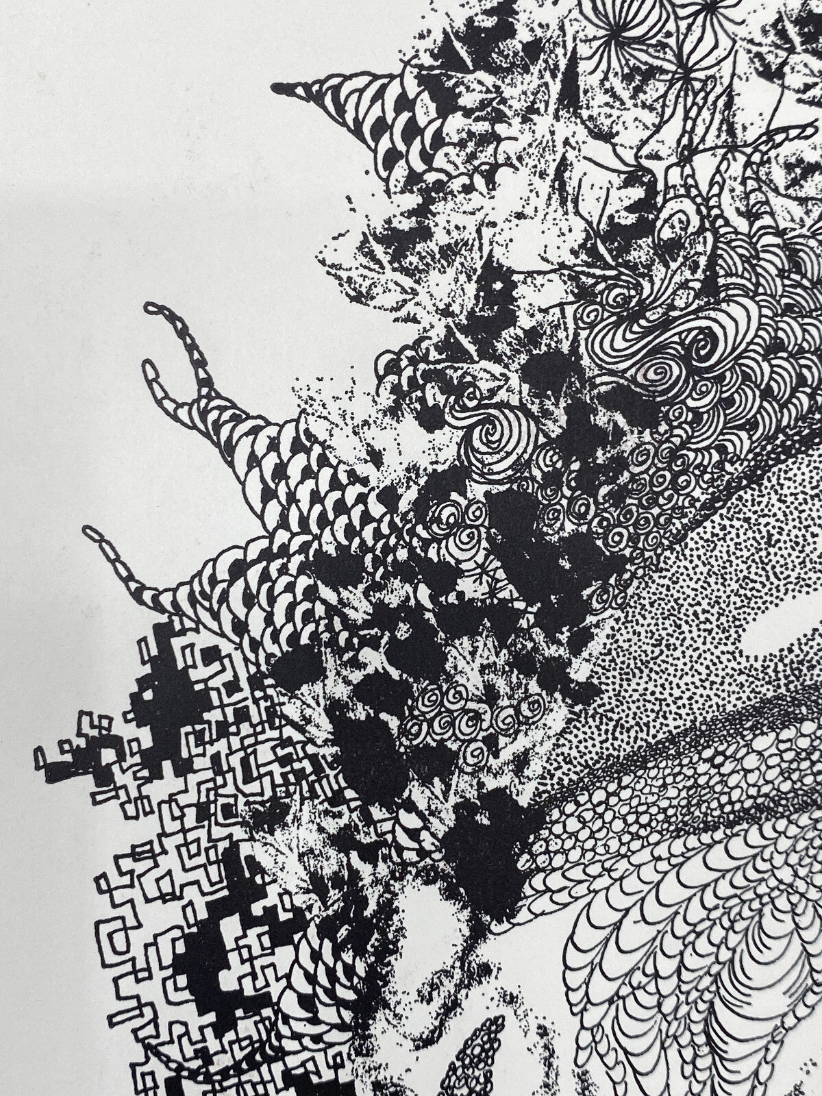 * 1v2 ANNELIE STÄRK GRAFIK DRUCK ABSTRAKT SURREAL GESICHT ZEICHNUNG SIGNIERT 70