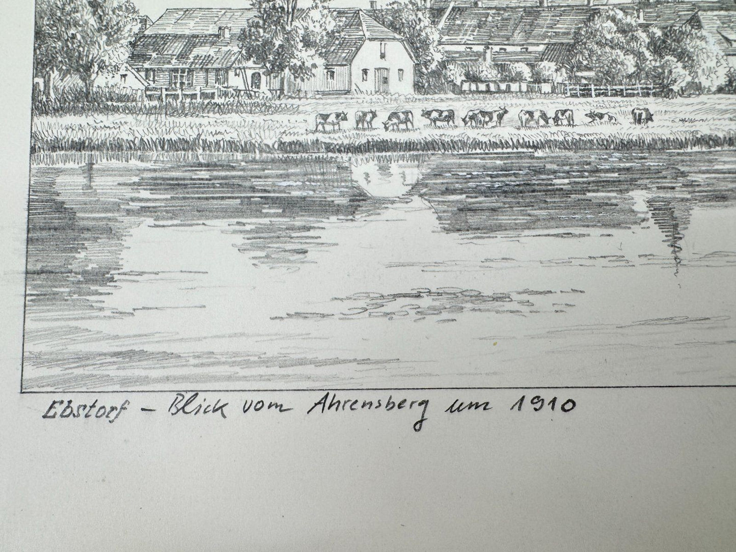 * HEINZ WEHLISCH ZEICHNUNG EBSTORF AHRENSBERG UM 1910 ANSICHT