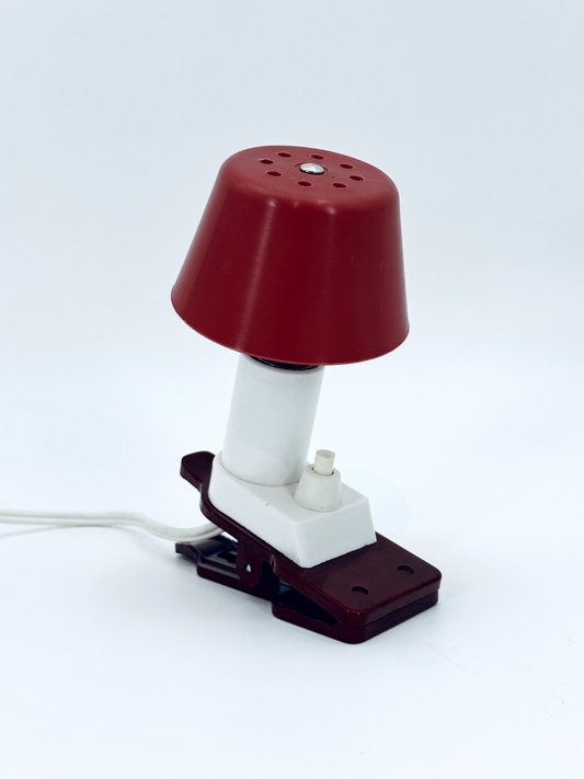 * KLEMMLEUCHTE SCHREIBTISCH LAMPE MUSHROOM ROT 1980er