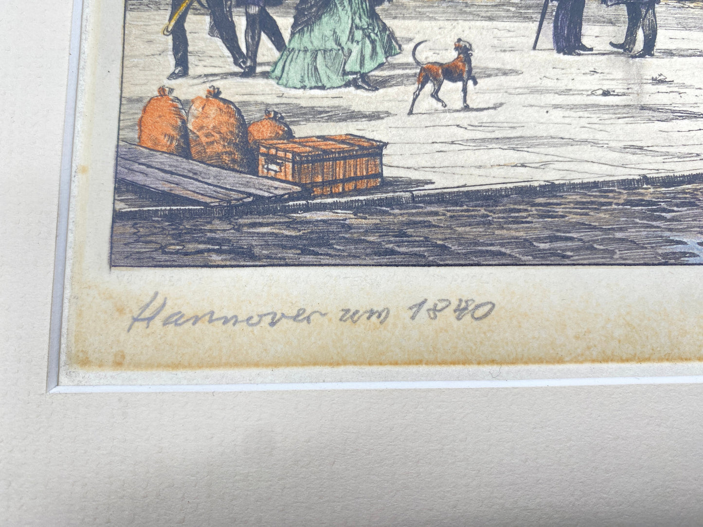 DEUTSCHER KÜNSTLER HEINZ WEHLISCH HANNOVER UM 1840 FARBRADIERUNG HANDSIGNIERT