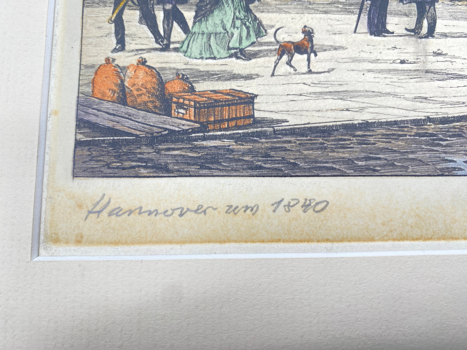 DEUTSCHER KÜNSTLER HEINZ WEHLISCH HANNOVER UM 1840 FARBRADIERUNG HANDSIGNIERT