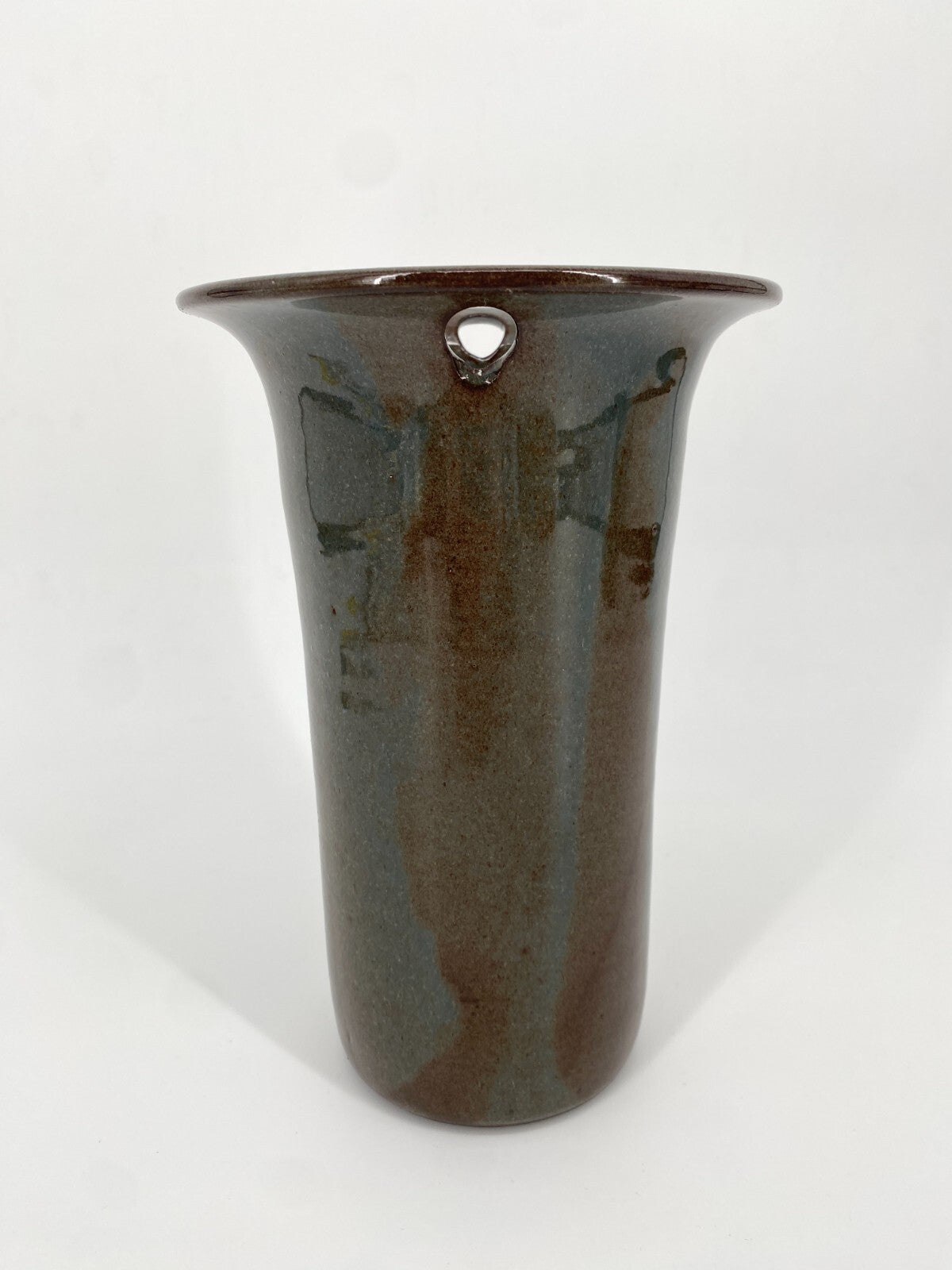 * STUDIO KERAMIK KELCH VASE BRAUN GRÜN 24,5CM MID CENTURY VINTAGE DANISH