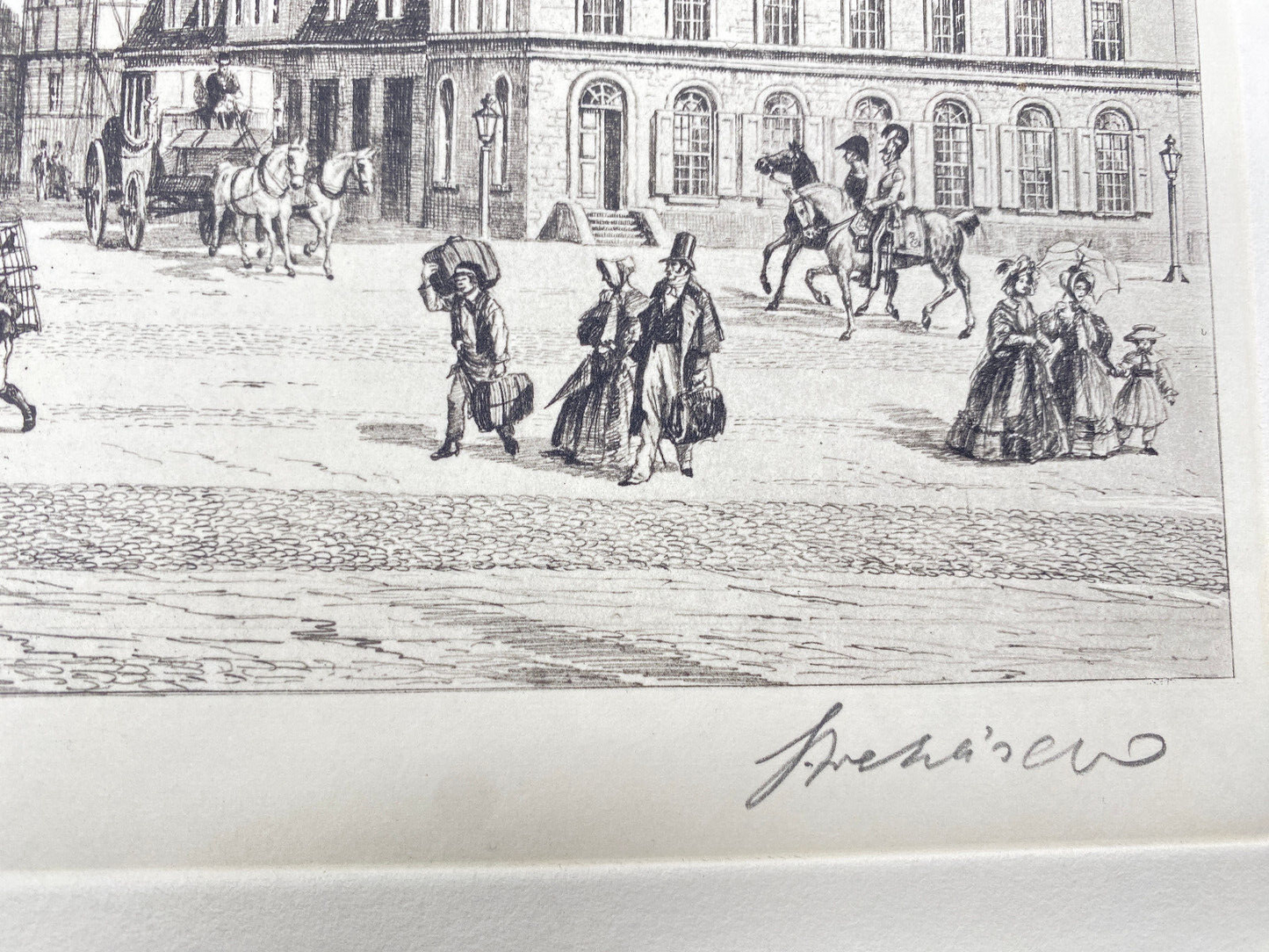 HEINZ WEHLISCH RADIERUNG KASSEL HAUPTPOST 1850 ORIGINAL HANDSIGNIERT