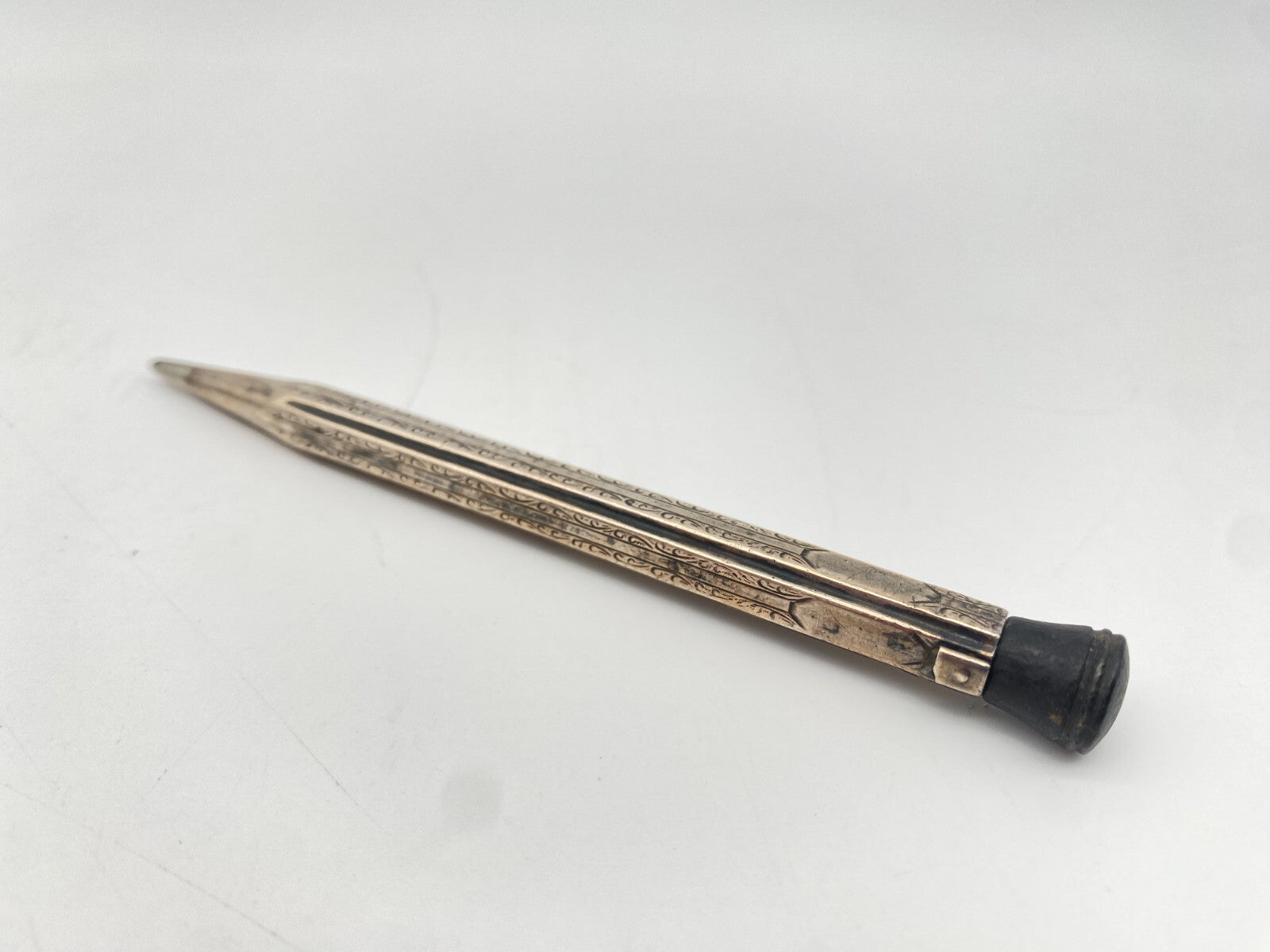 ANTIKER DREHBLEISTIFT ART DECO SILBERBAKELIT KNOPF UM 1920 SILBER