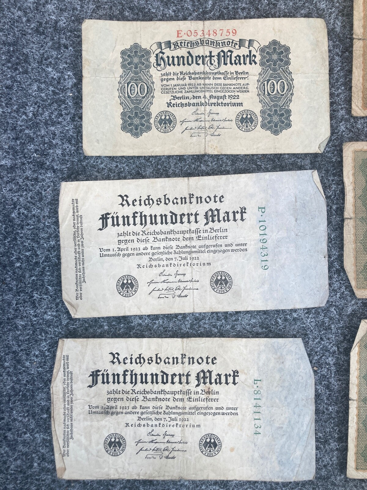 KONVOLUT REICHSBANKNOTEN FÜNFZIG MARK 50 500 1000 DARLEHENSKASSE 1915-1922