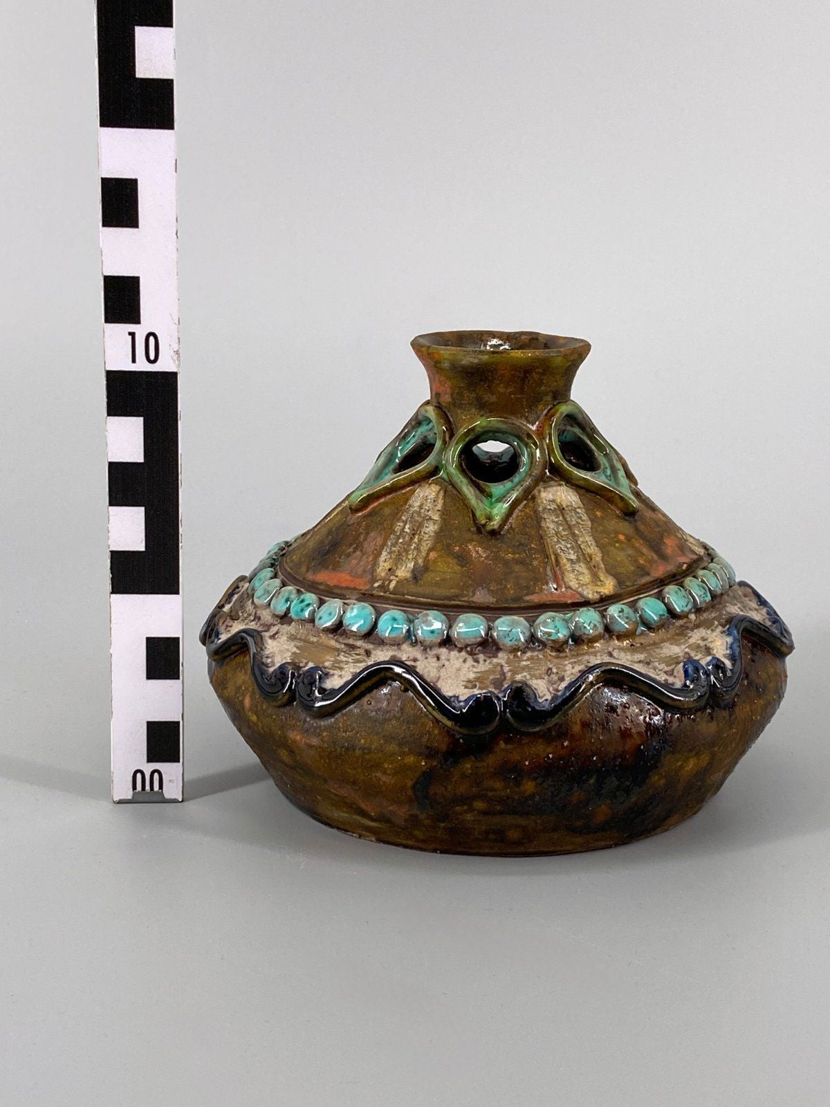* KERAMIK VASE SIGNIERT KUNSTHANDWERK STRUKTUR SKULPTUR