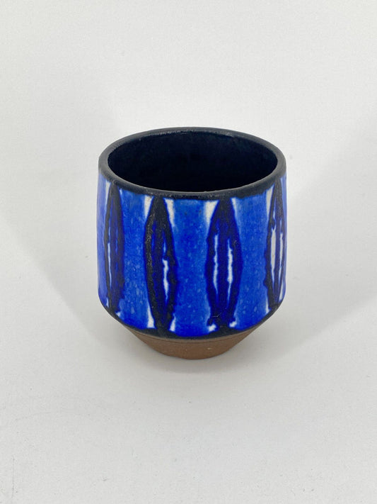 * MINI VASE KLEIN MINIATUR WINDLICHT BLAU JUIST VINTAGE GERMANY
