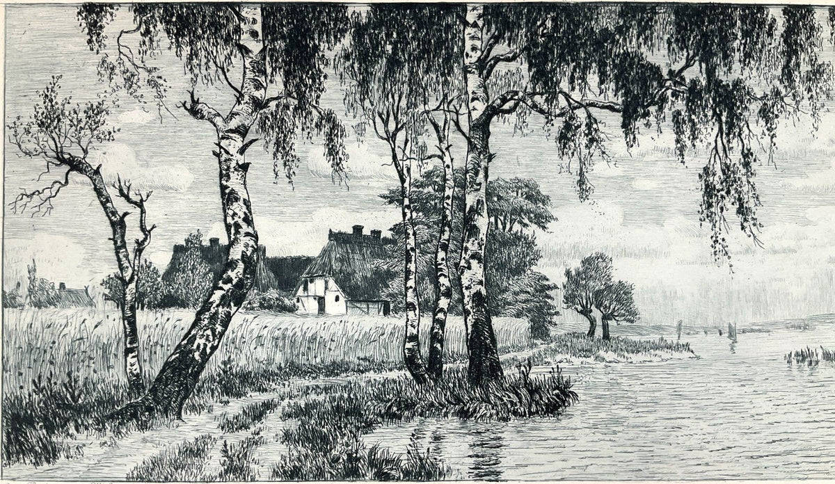 *RADIERUNG W. CONRAD AM STILLEN SEE LANDSCHAFT BERLIN P. SONNTAG