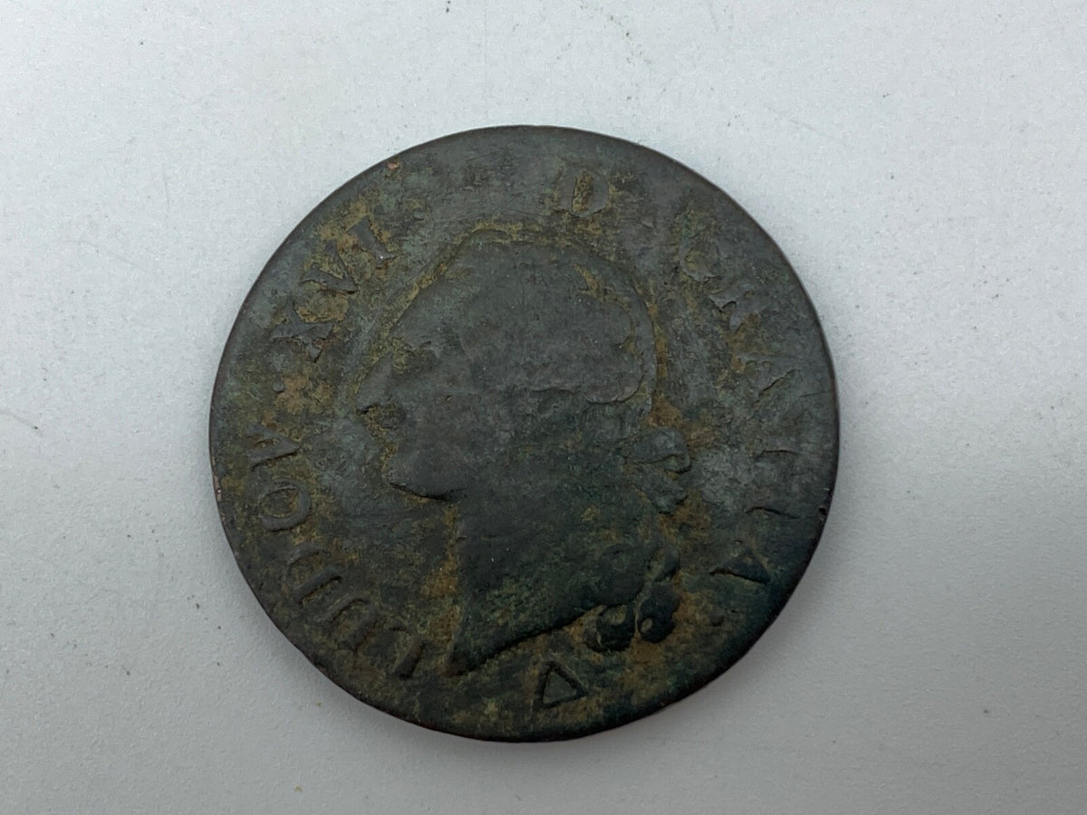 SOL ECU LOUIS XVI 1791 LILLE LUDOV D.GRATIA FRANKREICH KUPFER MÜNZE