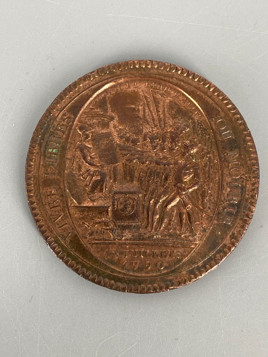 *VIVRE LIBRES OU MOURIR BRONZE MEDAILLE 1792 5 SOLS FRANZ. REVOLUTION