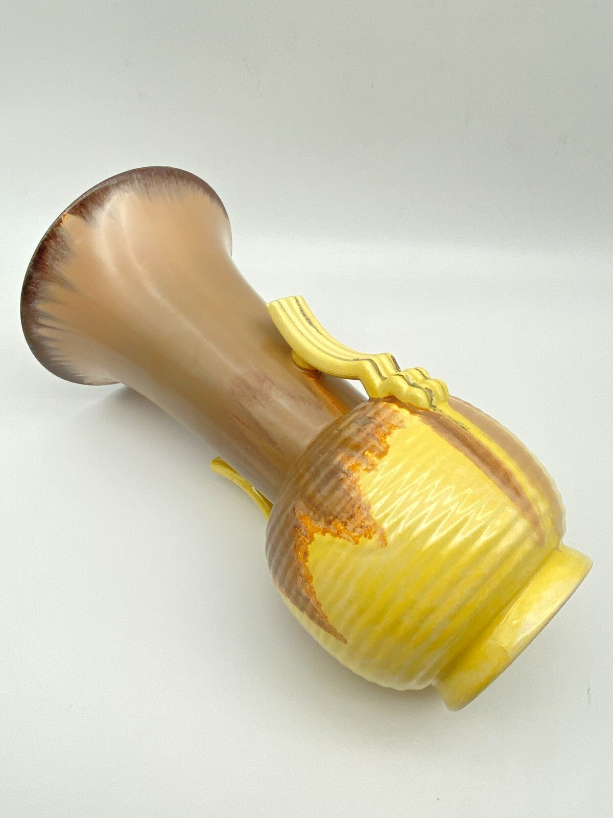 STEULER KERAMIK VASE LAUFGLASUR HENKEL AMPHORE FAT LAVA 30er ART DECO