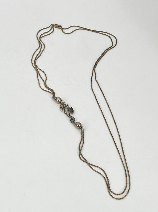 * CHRISTIAN DIOR HALSKETTE KETTE SEEPFERDCHEN VINTAGE VERGOLDET GOLD