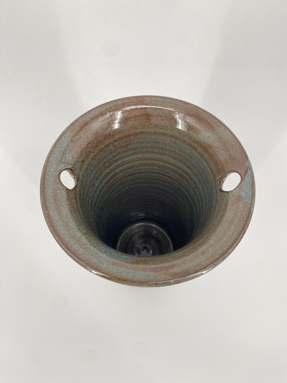 * STUDIO KERAMIK KELCH VASE BRAUN GRÜN 24,5CM MID CENTURY VINTAGE DANISH