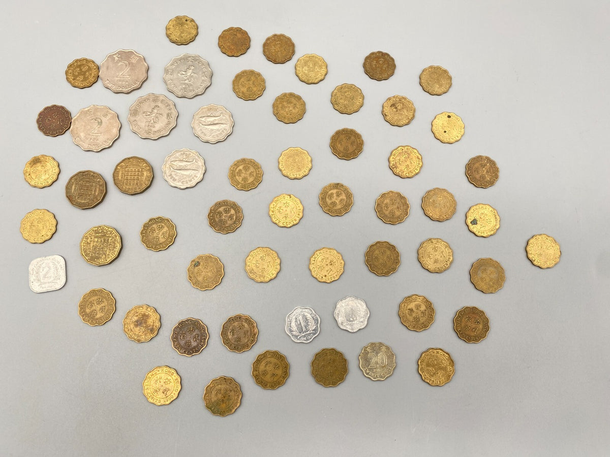 KONVOLUT 57 MÜNZEN BRITISCHE HONG KONG DOLLAR PENCE CENT 50ER BIS 90ER