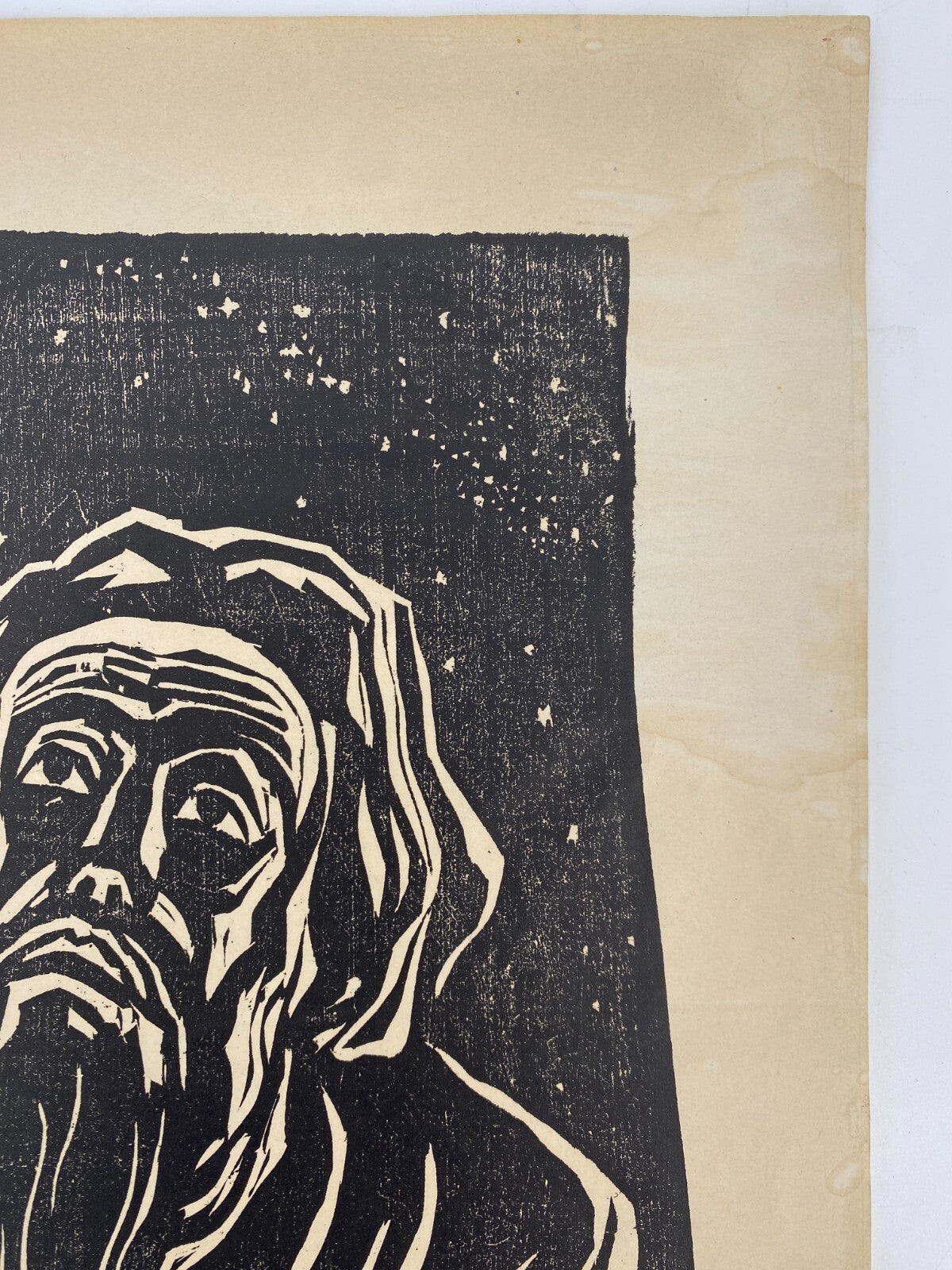 * WERNER GÖRITZ HOLZSCHNITT ABRAHAM PROPHET BIBEL SIGNIERT 1952 ORIGINAL
