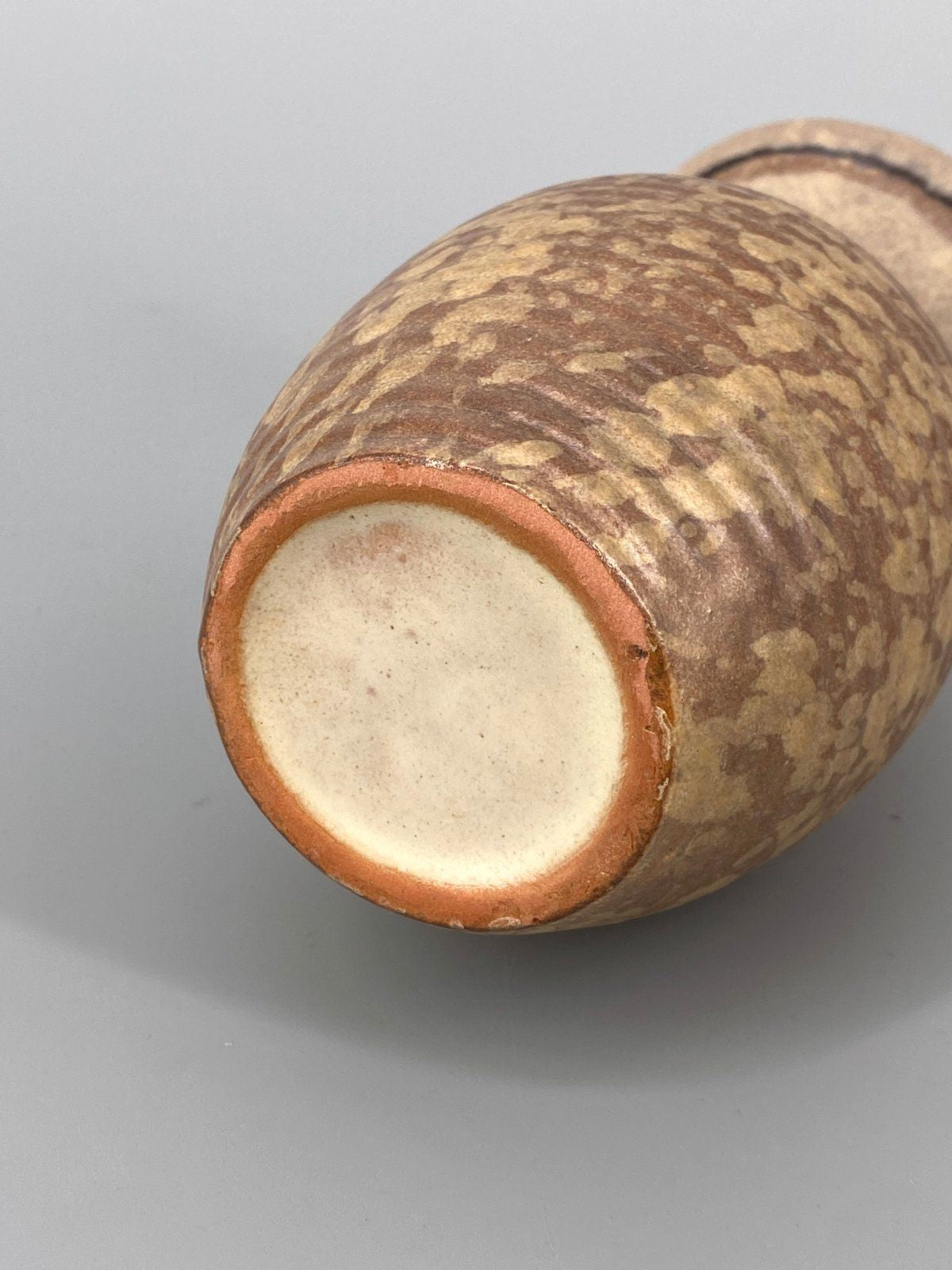 * KLEINE VASE FAT LAVA KERAMIK CREME BRAUN MID CENTURY 70er