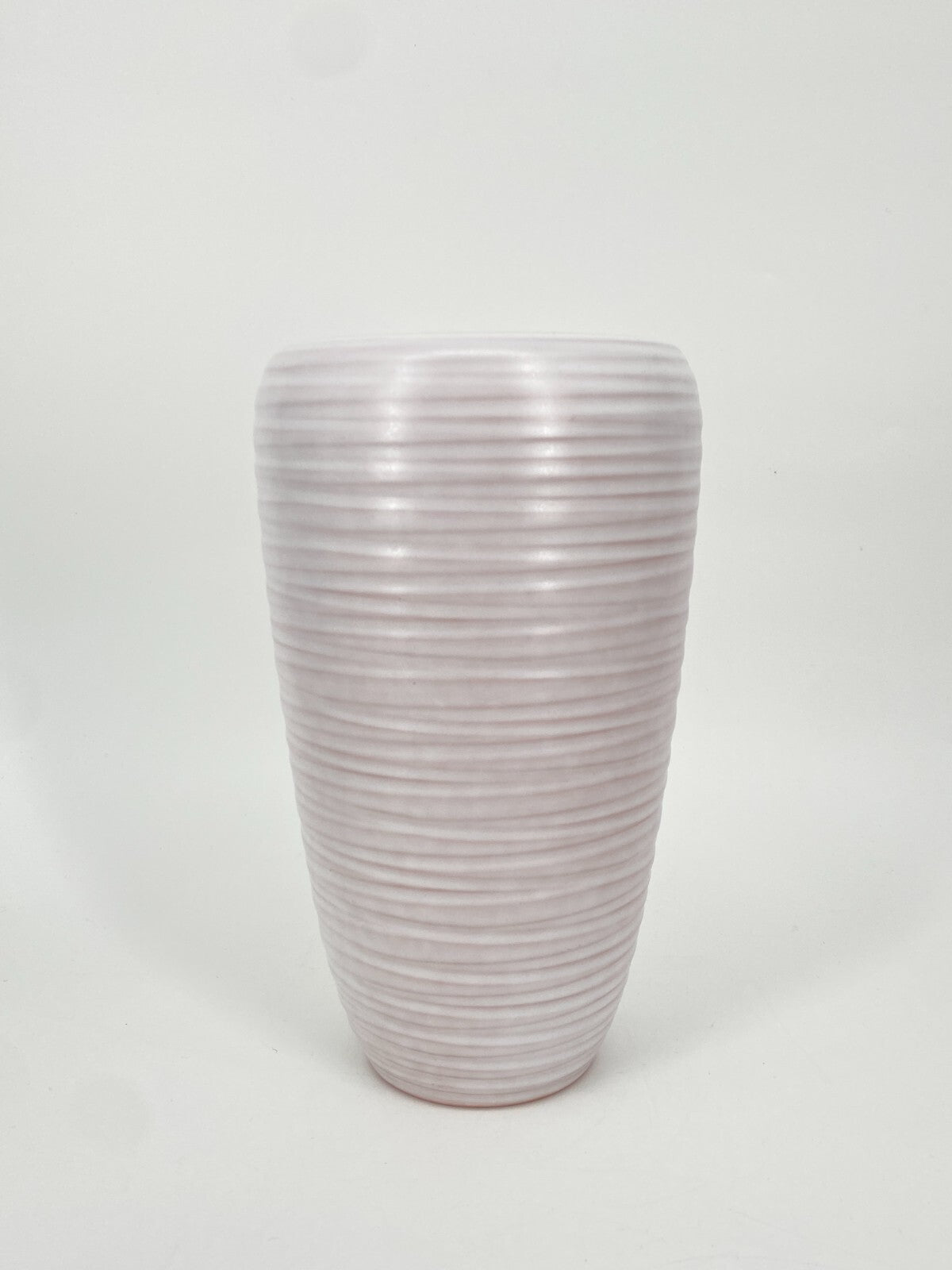 * WEACHTERSBACH KERAMIK RILLEN VASE BREMEN ROSA 23CM VINTAGE 50ER 60ER