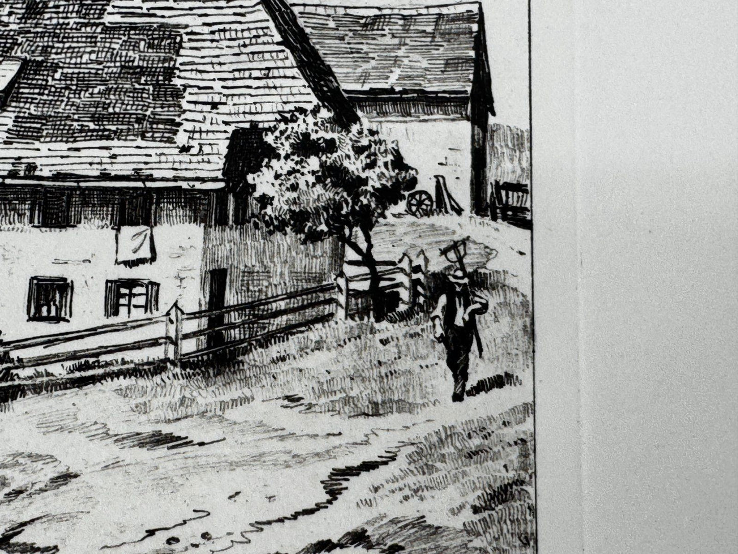 * HEINZ WEHLISCH ORIGINAL RADIERUNG SCHWARZWALDHOF IN KAPPEL