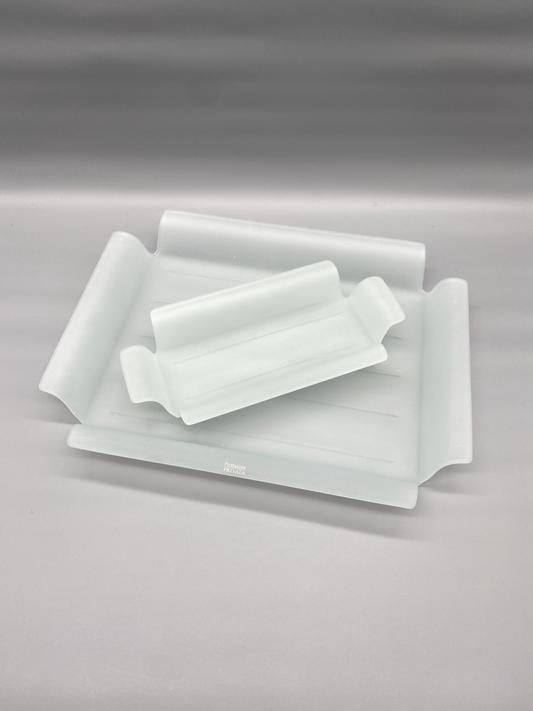 PRODUZIONE PRIVATA MICHELE DE LUCCHI TABLETT GLAS DESIGN PAAR TRAY DESIGN ITALY