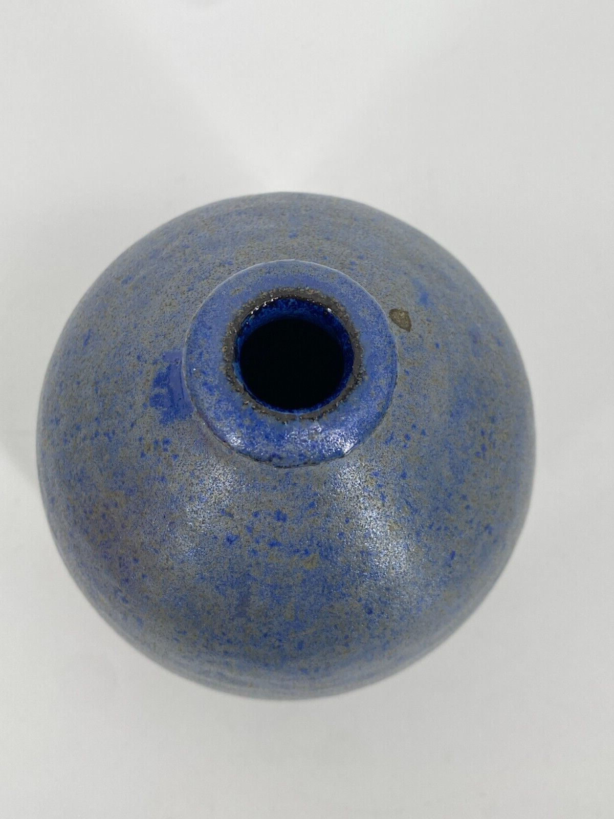 * VASE RUND BLAU HP SIGNIERT  STUDIOKERAMIK KERAMIK MID CENTURY DANISH DESIGN