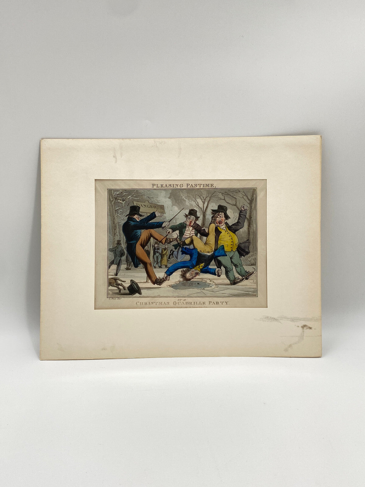* RADIERUNG PLEASING PASTIME CHRISTMAS QUADRILLE PARTY EISLAUF 1822 LONDON EIS
