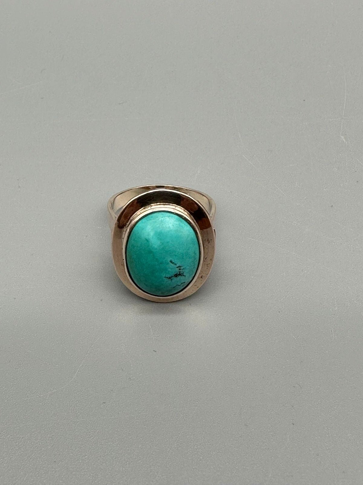 RING GR. 54 GOLD 333ER ROSÈ GOLD 8K TÜRKIS CABOCHON
