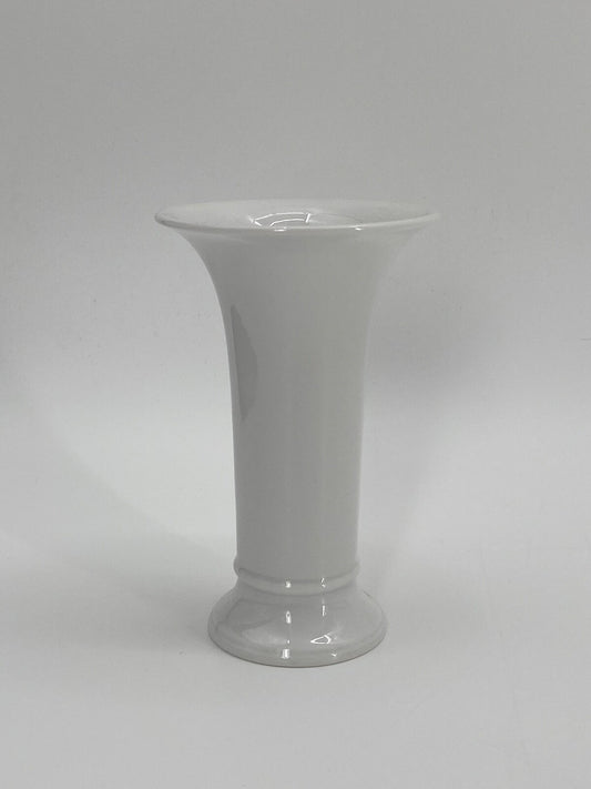 * 1v2 KPM VASE WEISS PORZELLAN KARL FRIEDRICH SCHINKEL TROMPETENFORM 12,5 CM