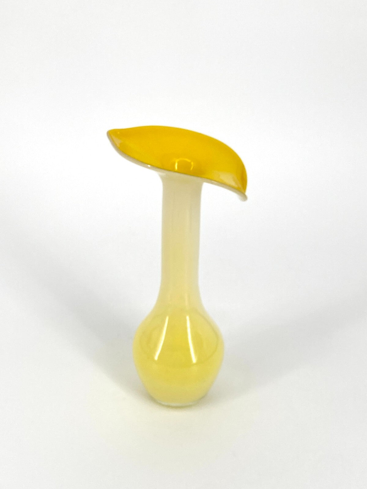 * VASE GLAS JACK IN THE PULPIT GELB 60ER MURANO LILY FLORAL
