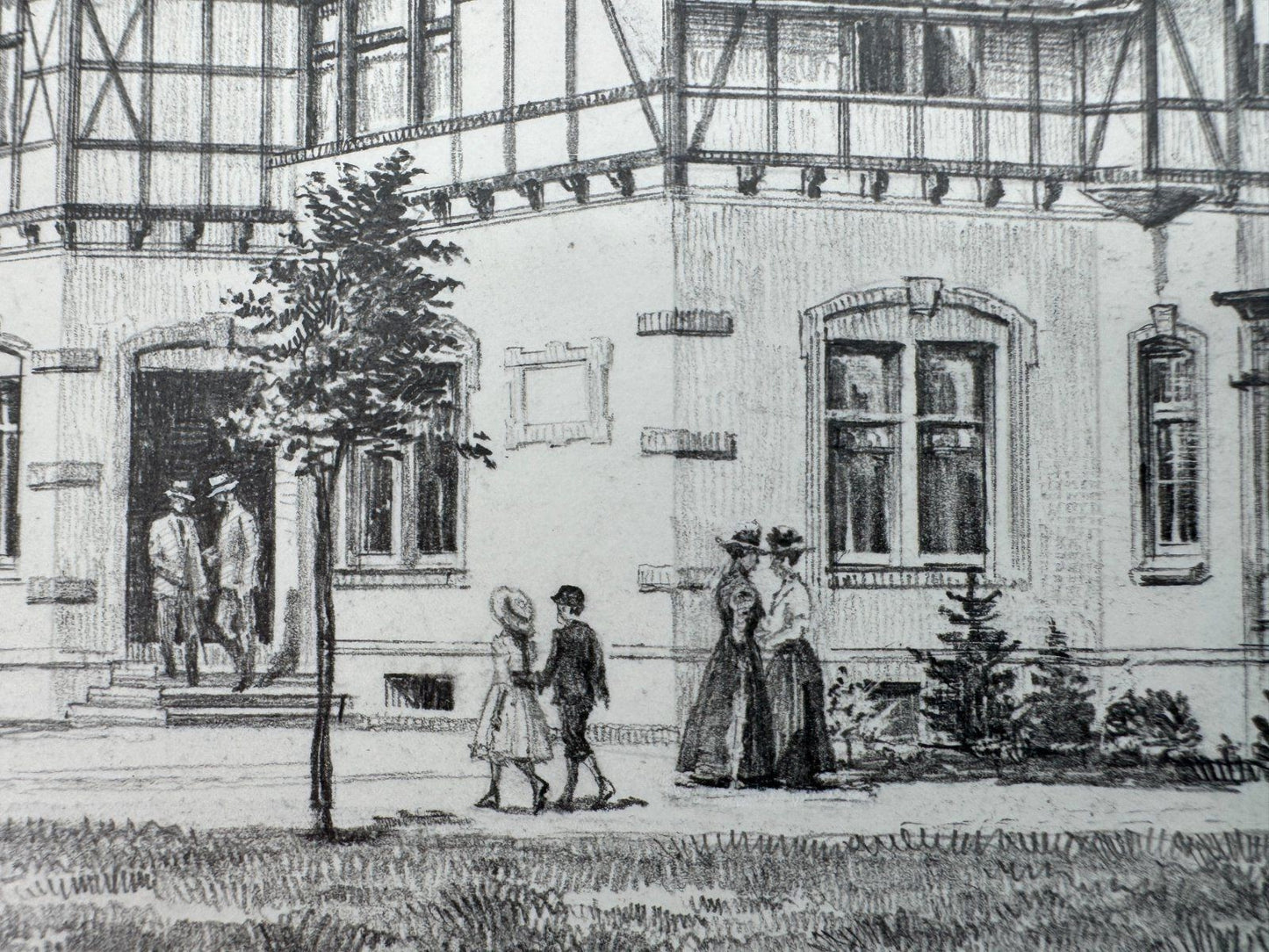 * HEINZ WEHLISCH ZEICHNUNG LIPPSTADT WALDSCHLÖSSCHEN ANSICHT SIGNIERT