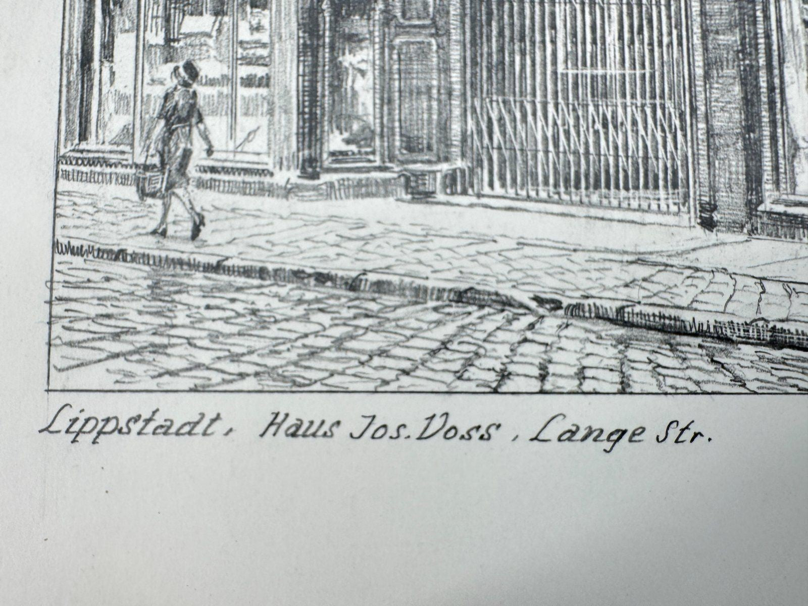 * HEINZ WEHLISCH ZEICHNUNG LIPPSTADT HAUS JOSEP VOSS LANGE STRAßE ANSICHT